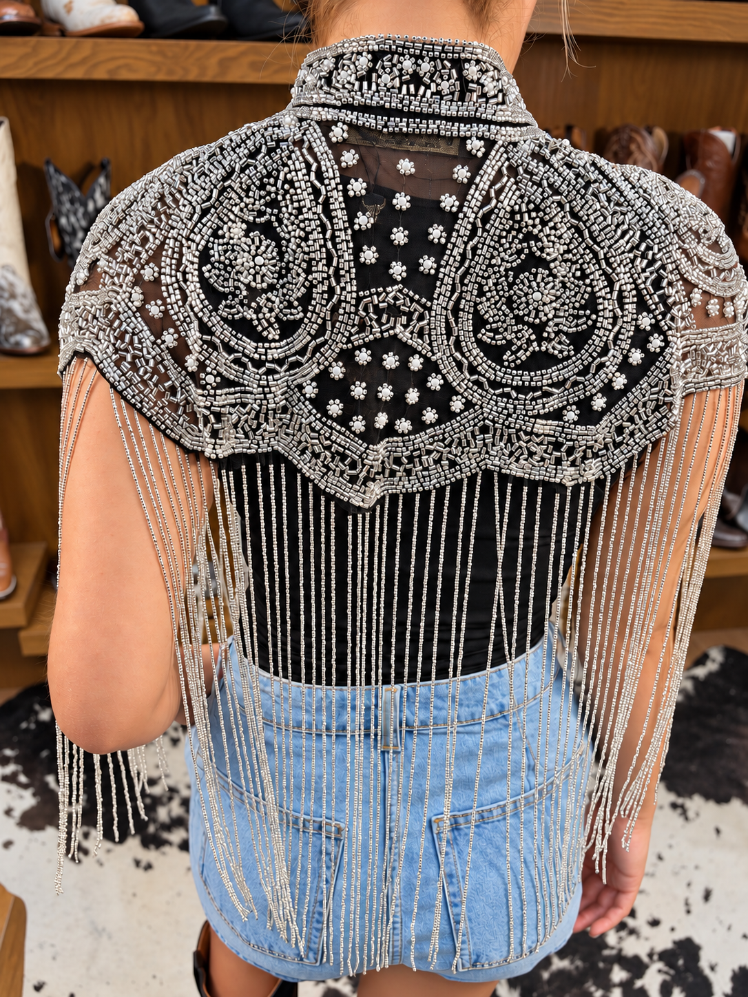 CAPA VAQUERA PLATA CON PERLAS